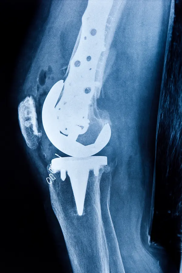 X-ray of a robotic knee joint